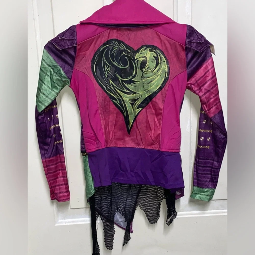 Disney Descendants Mal Costume Jacket Girls Purple Pink Studded Cosplay - Picture 3 of 6